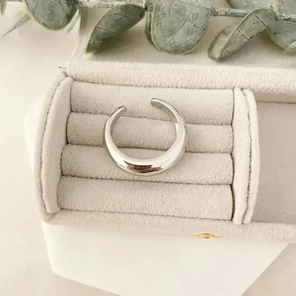 925 Sterling Silver Chunky Thick Ring Large Bold Statement Ring - Picture 3 of 4